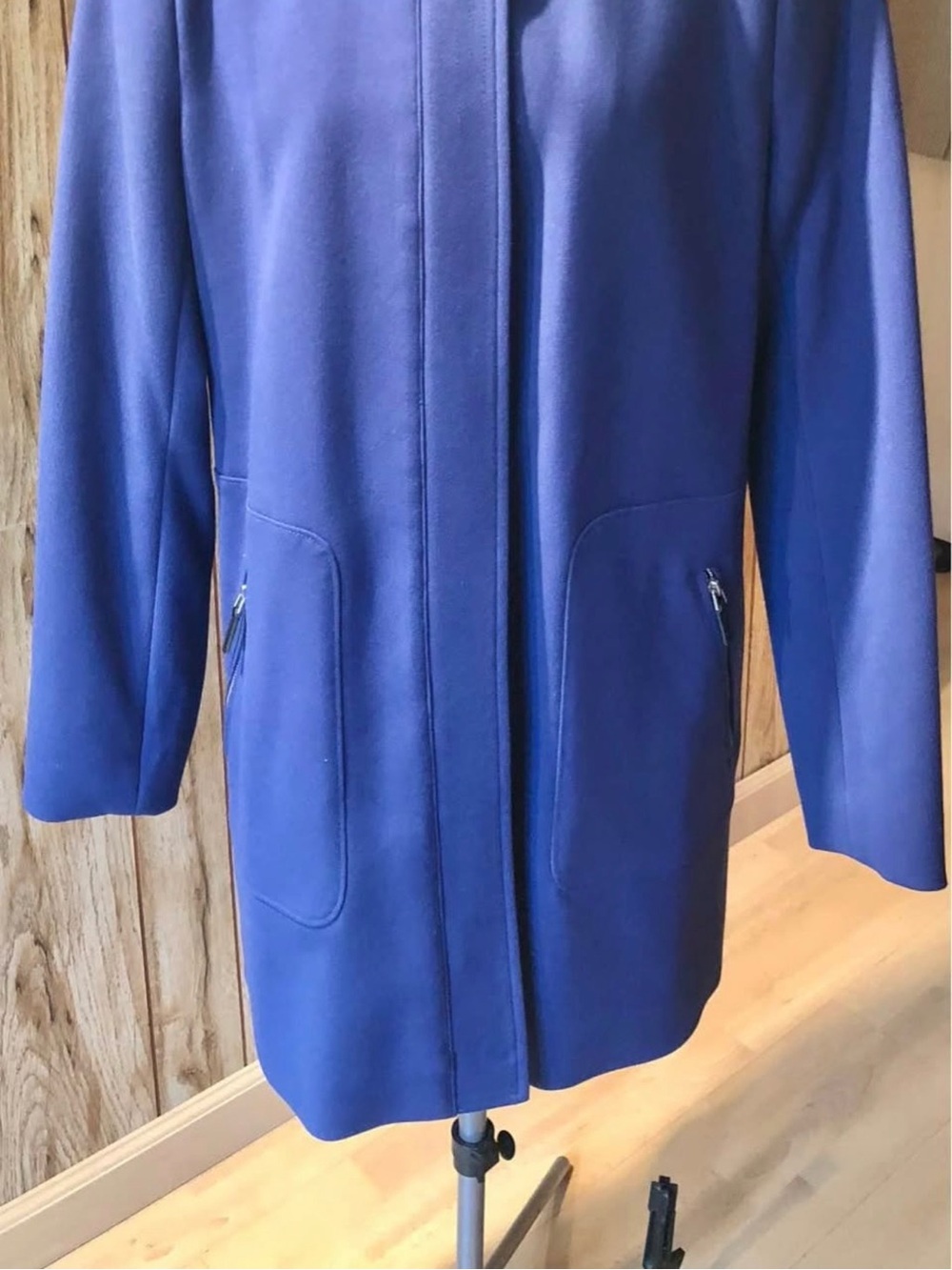 Kenneth Cole New York Cobalt Blue Collarless Pea Coat